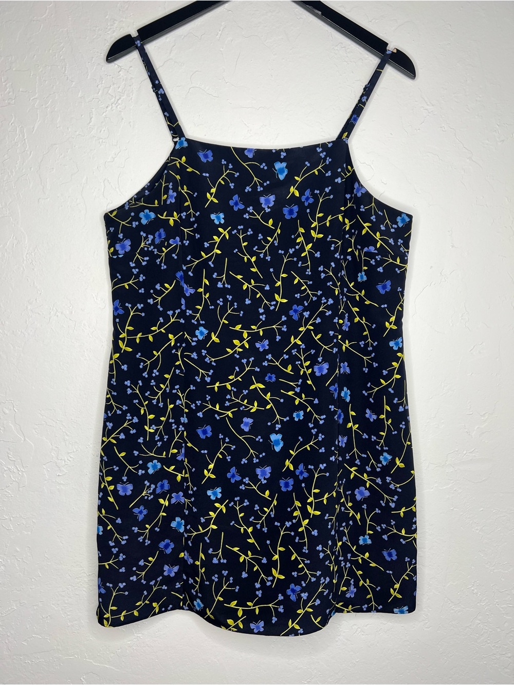 Vintage 1990s Butterfly Dark Floral Mini Skort Romper Playsuit Dress 13/14 Y2K